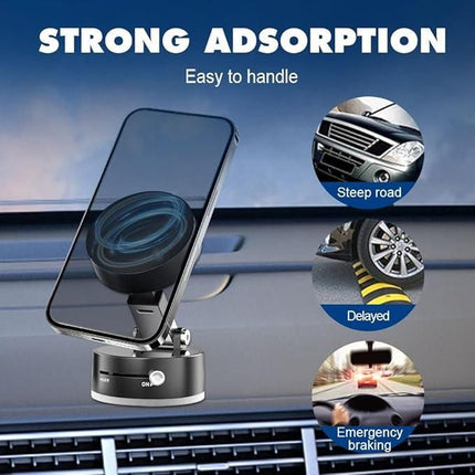 Compact, hands-free convenience with the Vacuum Suction Magnetic All-Purpose Phone Holder