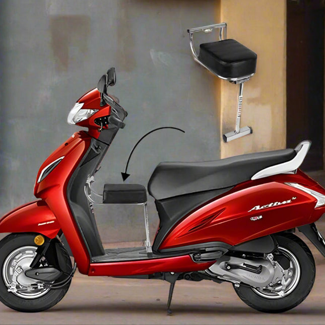 Stress-free & Safe - New Cushioned Portable Baby Scooter Seat -Easy Fit for Activa, Jupiter & More