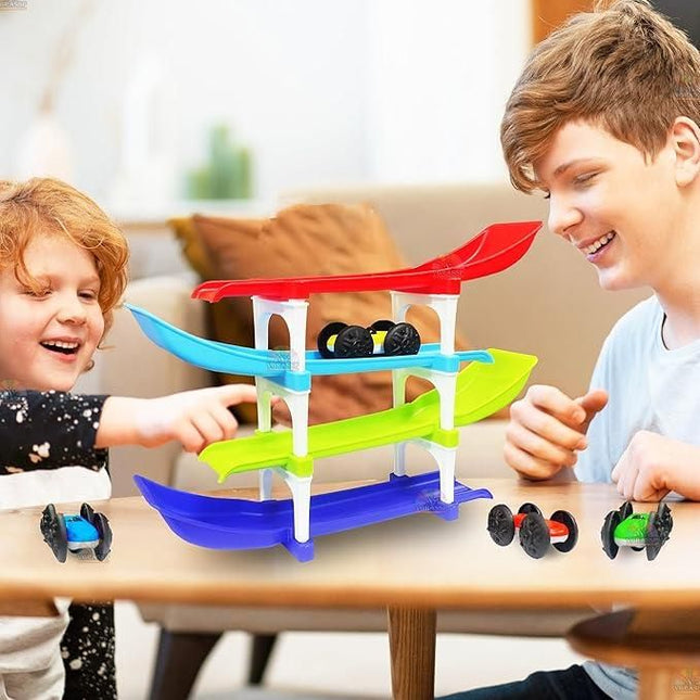 4-Level Racing Ramp with 4 Mini Cars – Engaging+Learning in One!