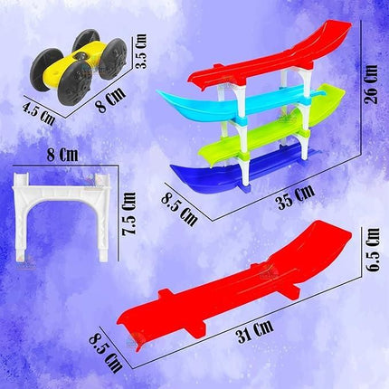 4-Level Racing Ramp with 4 Mini Cars – Engaging+Learning in One!